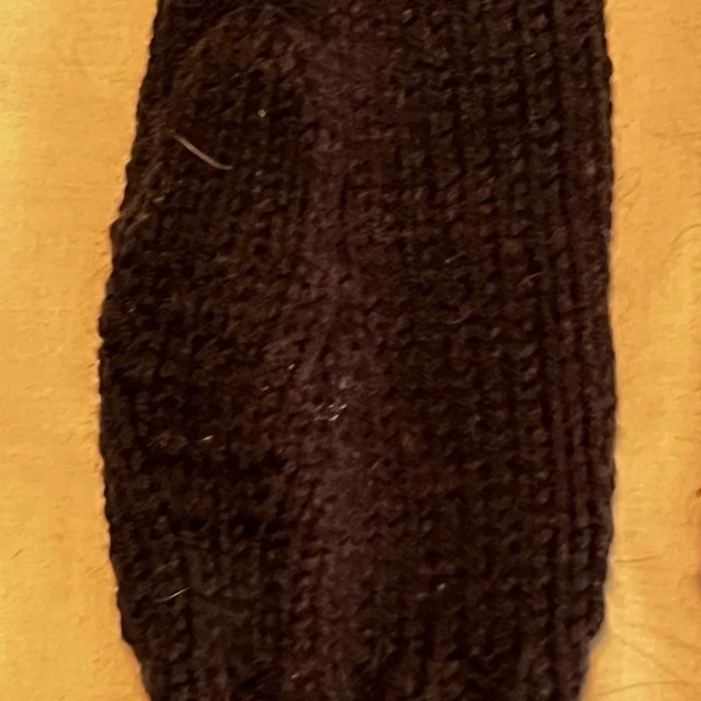 Black handmade knit mittens